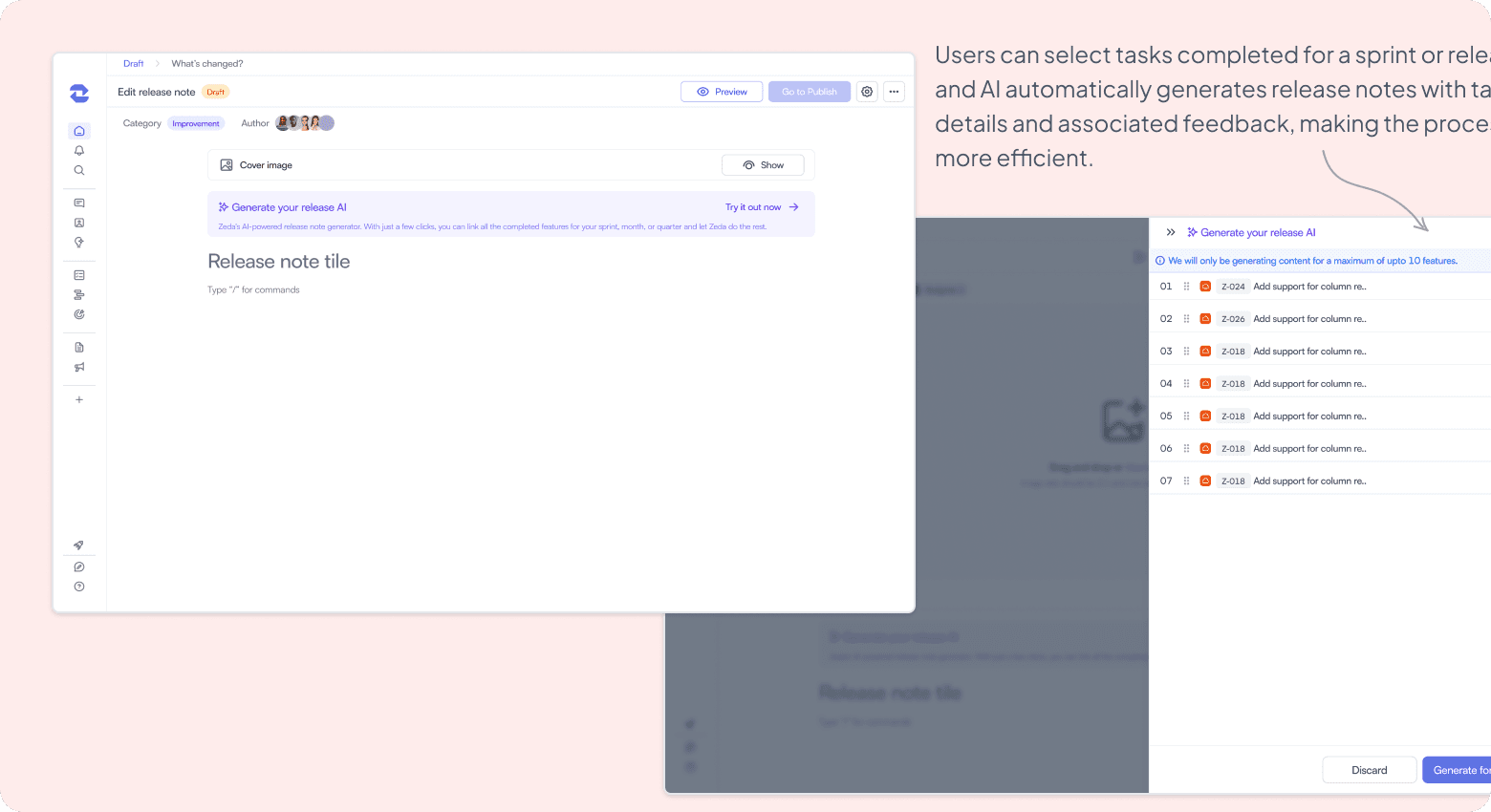 AI release note generation workflow