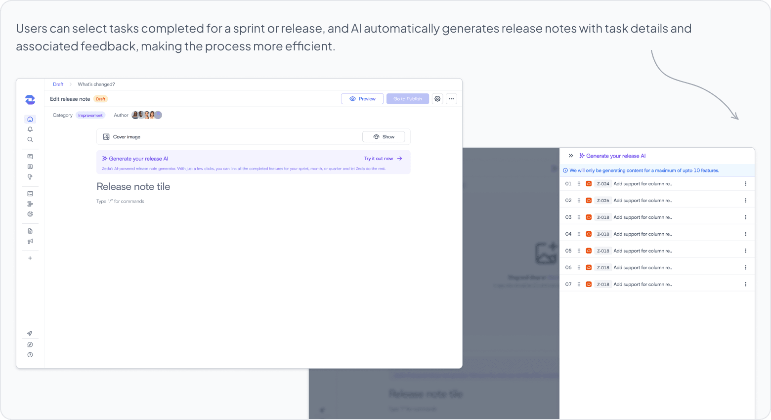 AI release note generation workflow