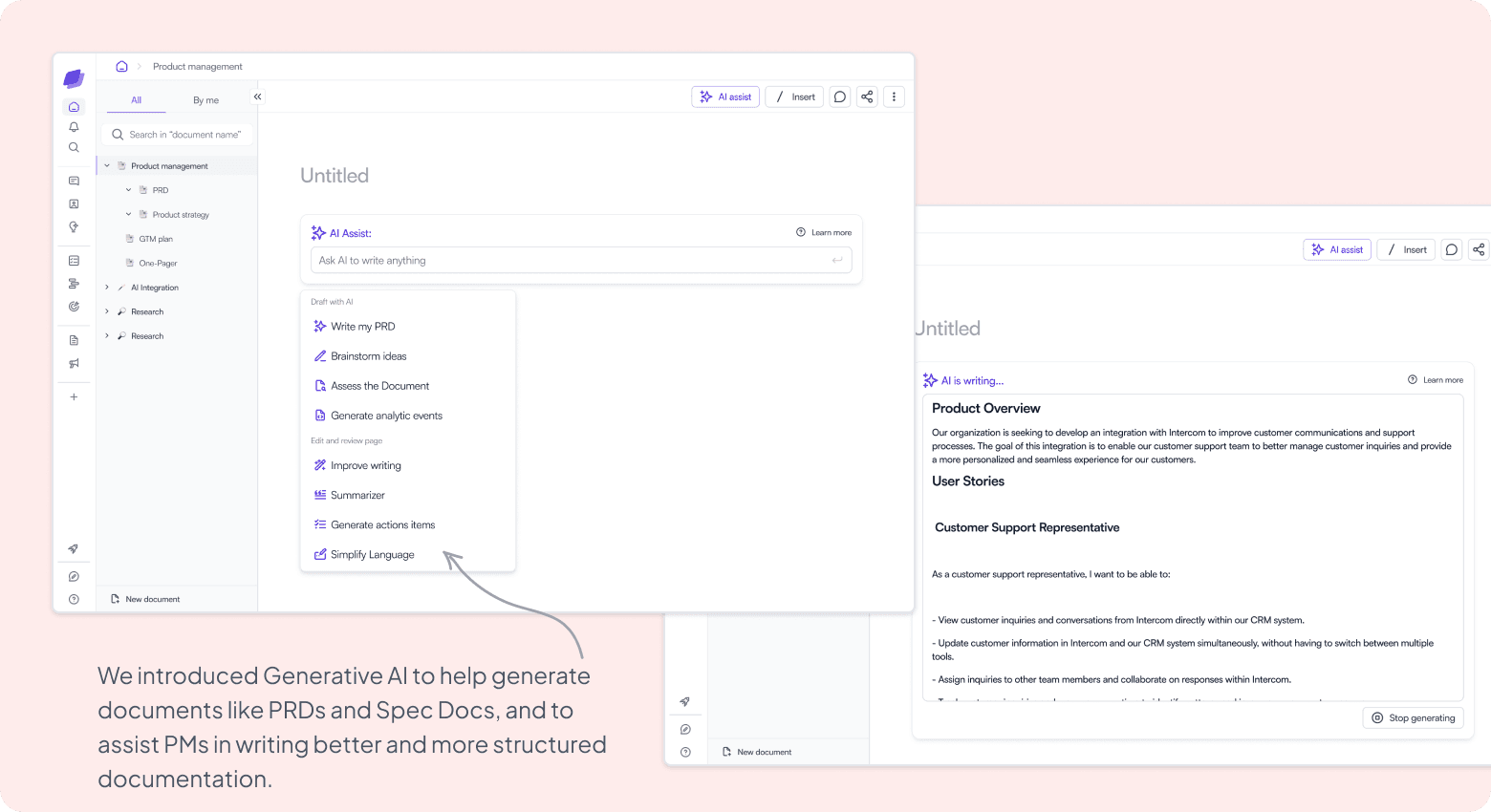 AI-powered insight dashboard showing feedback trends and opportunity areas