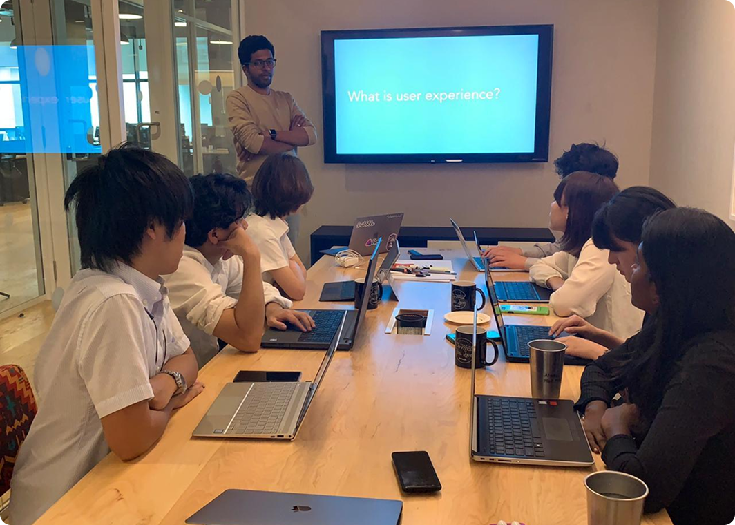 Speaking at a design thinking session
