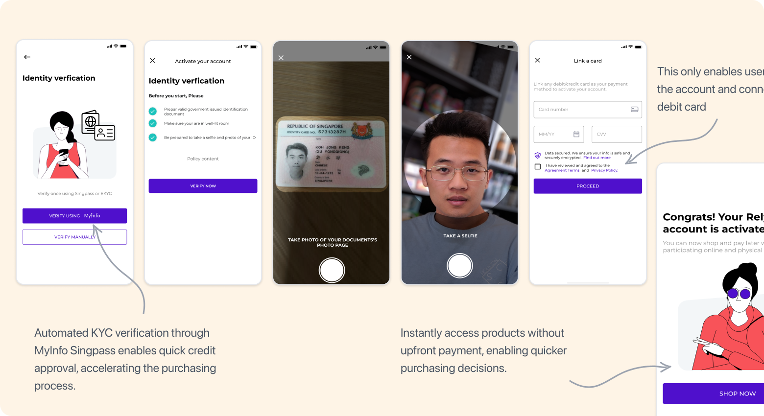 QR-based merchant checkout flow screens